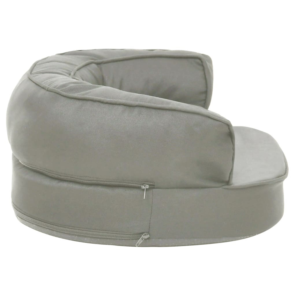 vidaXL Matelas de lit ergonomique de chien 60x42 cm Aspect de lin Gris - Image 4