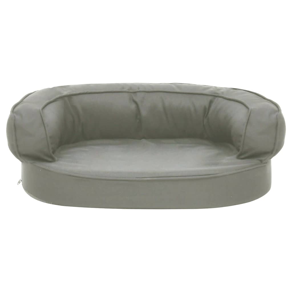 vidaXL Matelas de lit ergonomique de chien 60x42 cm Aspect de lin Gris - Image 3