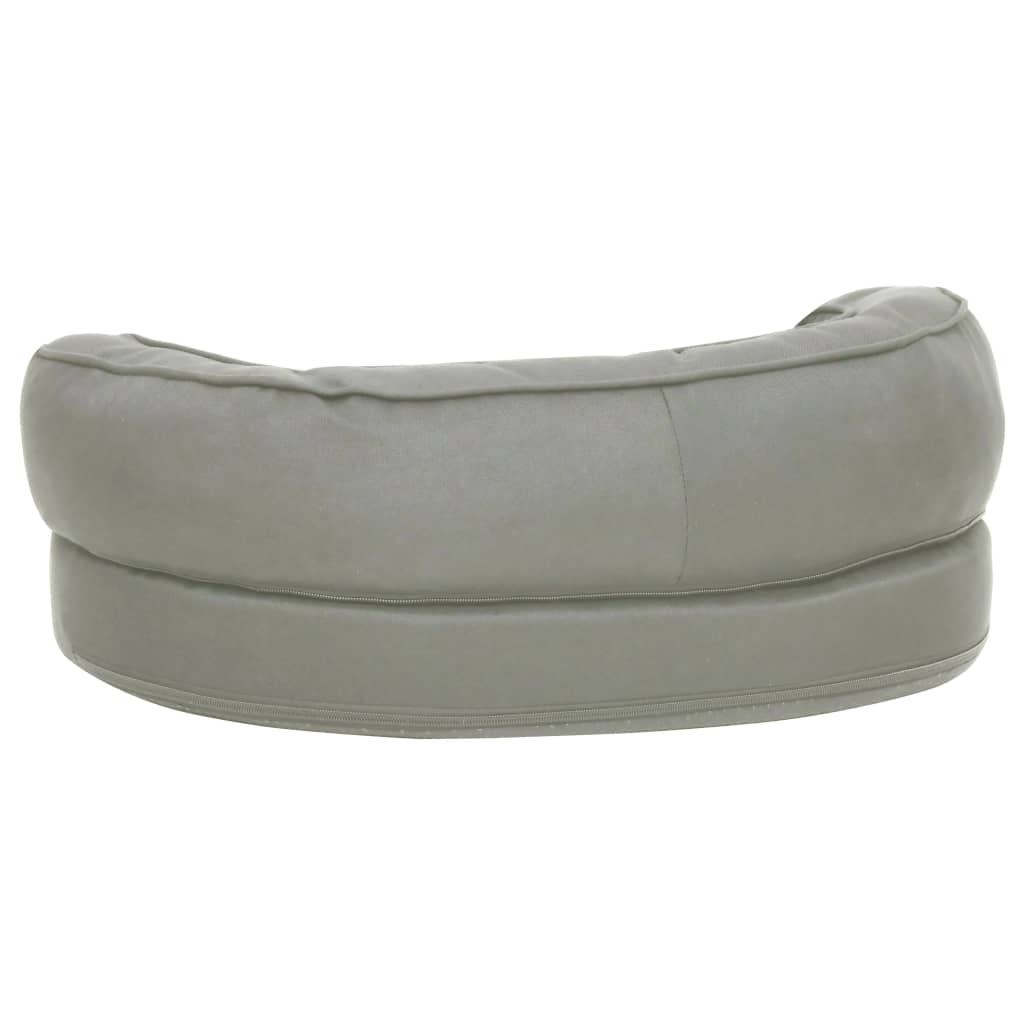 vidaXL Matelas de lit ergonomique de chien 60x42 cm Aspect de lin Gris - Image 5
