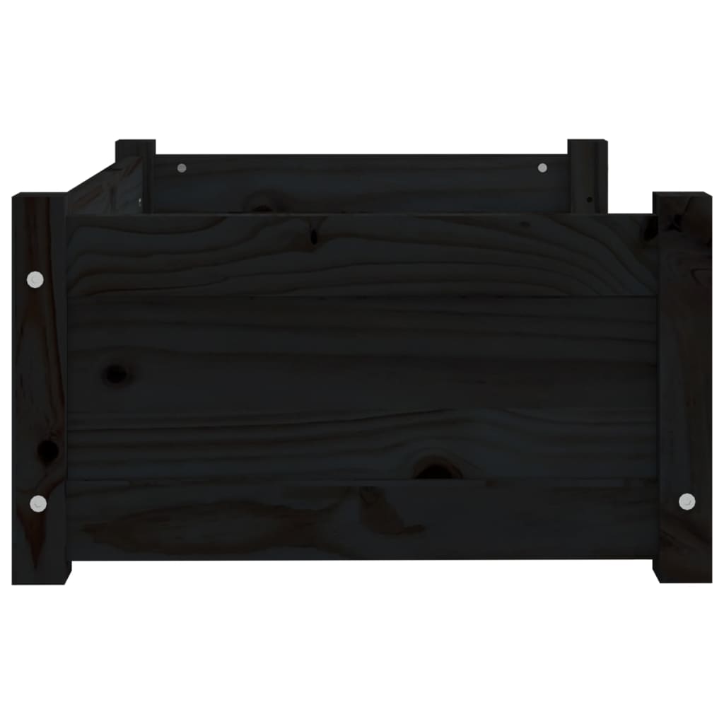 vidaXL Lit pour chien Noir 65,5x50,5x28 cm Bois de pin solide - Image 6