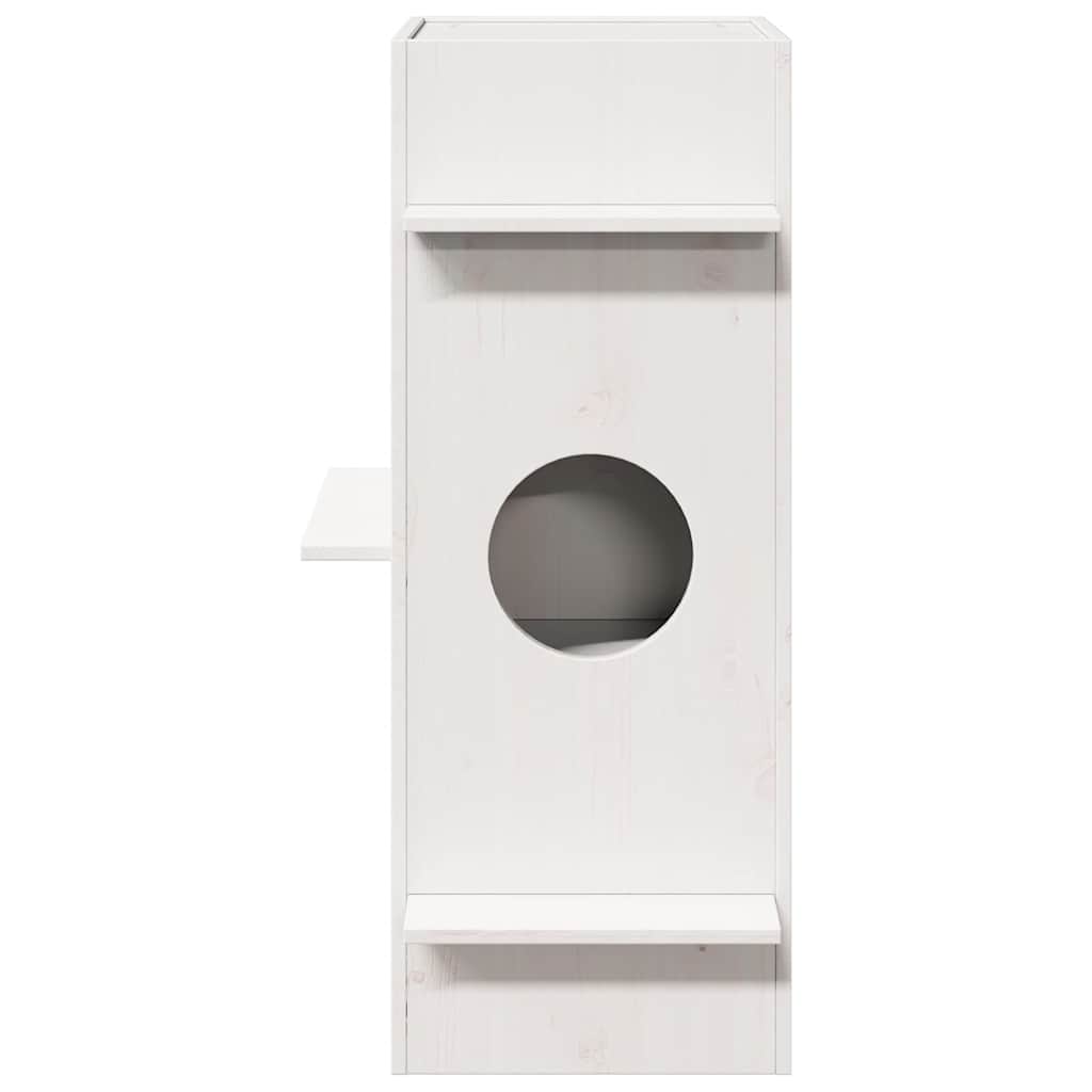 vidaXL Maison pour chat blanc 43x43x90 cm bois de pin massif - Image 3