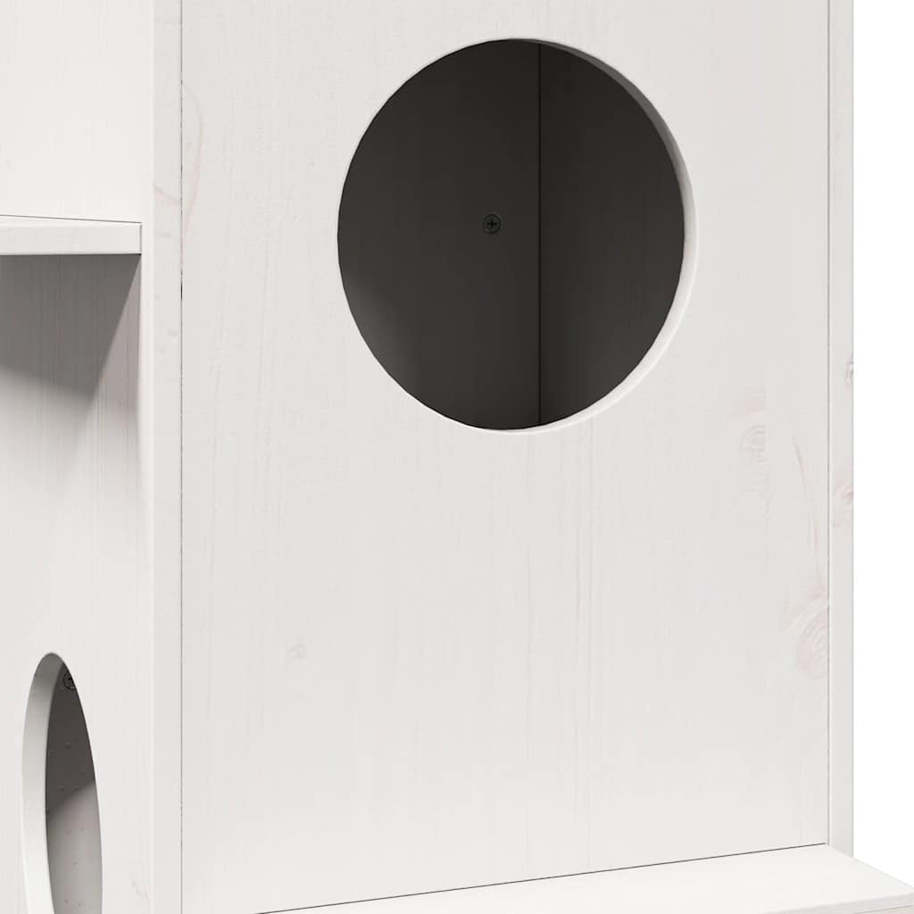 vidaXL Maison pour chat blanc 43x43x90 cm bois de pin massif - Image 6