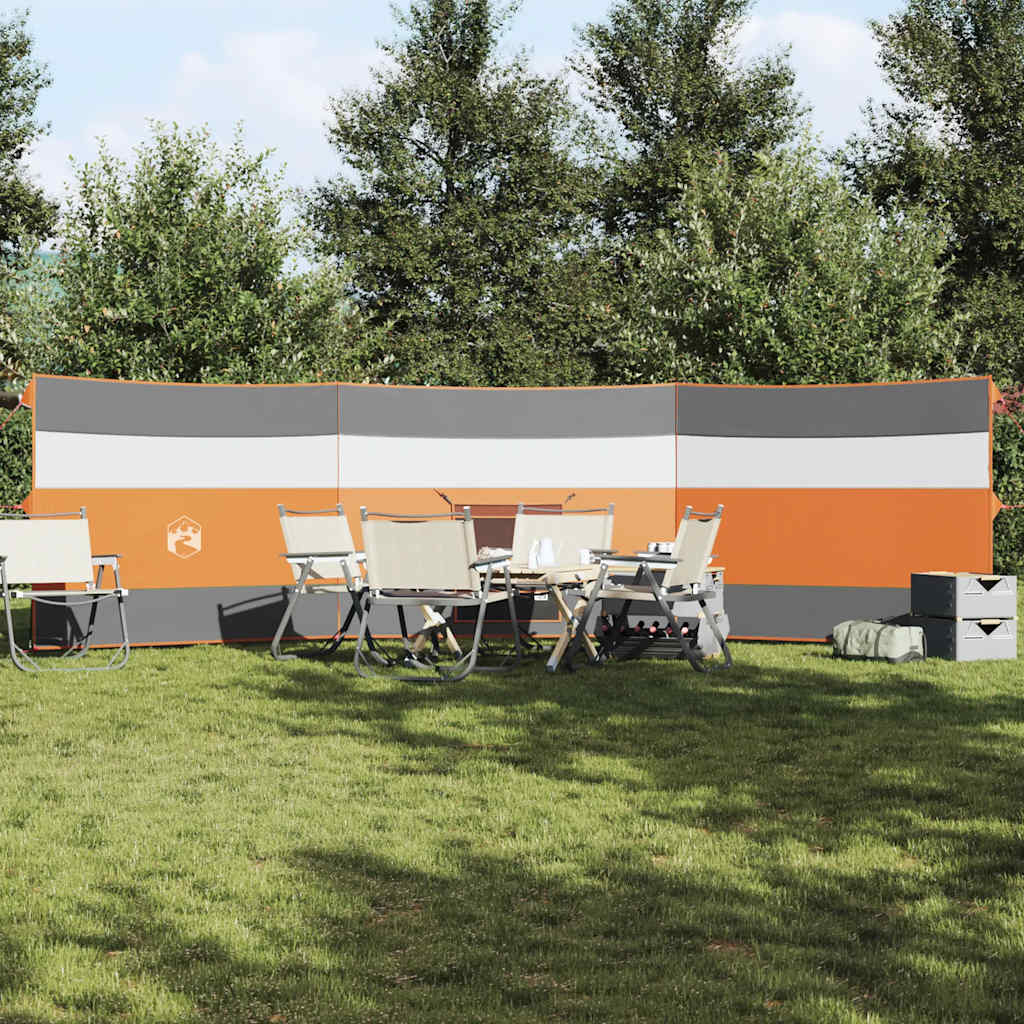 vidaXL Brise-vent de camping gris et orange 508x130 cm imperméable