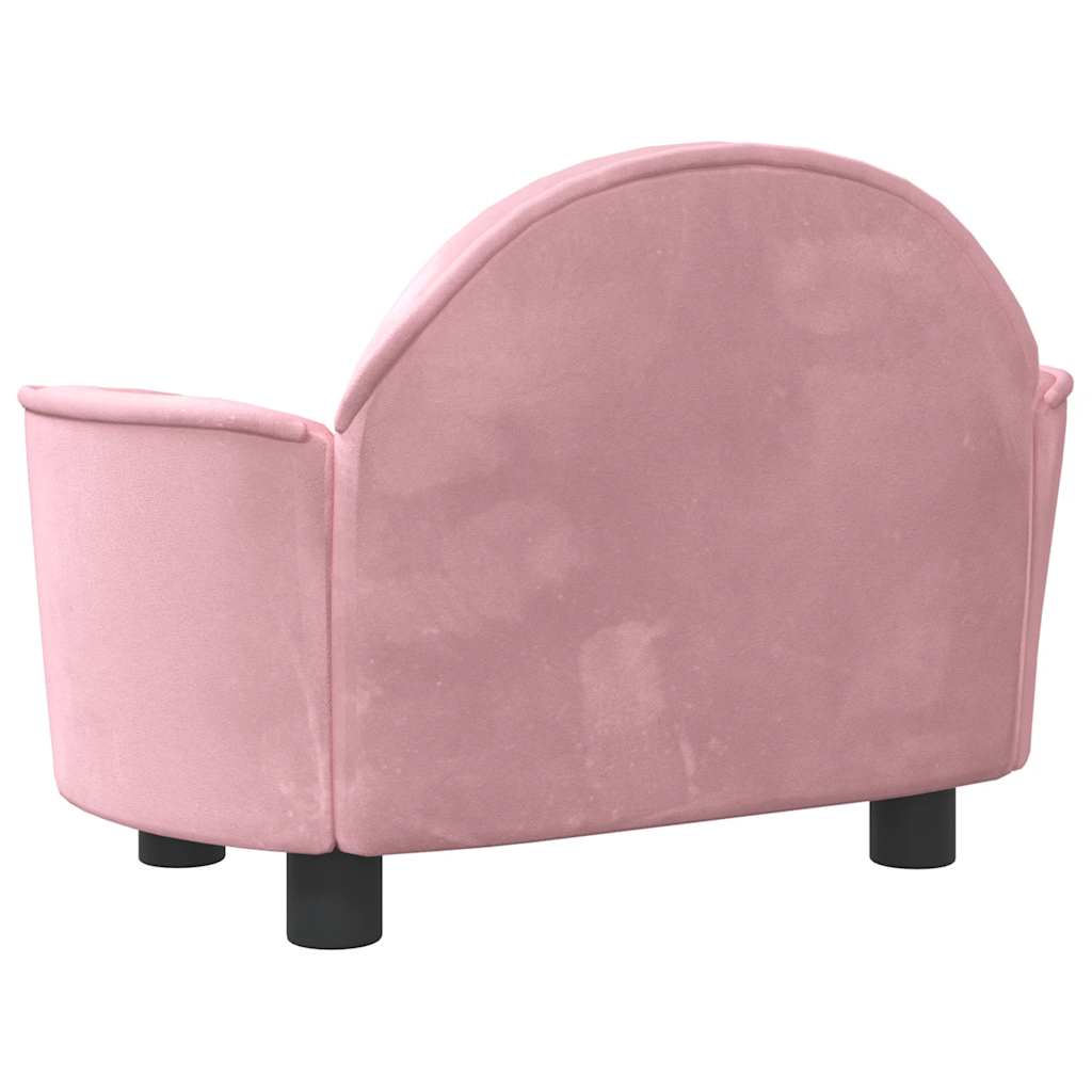 vidaXL Lit pour chien rose 66x40x45 cm velours - Image 5