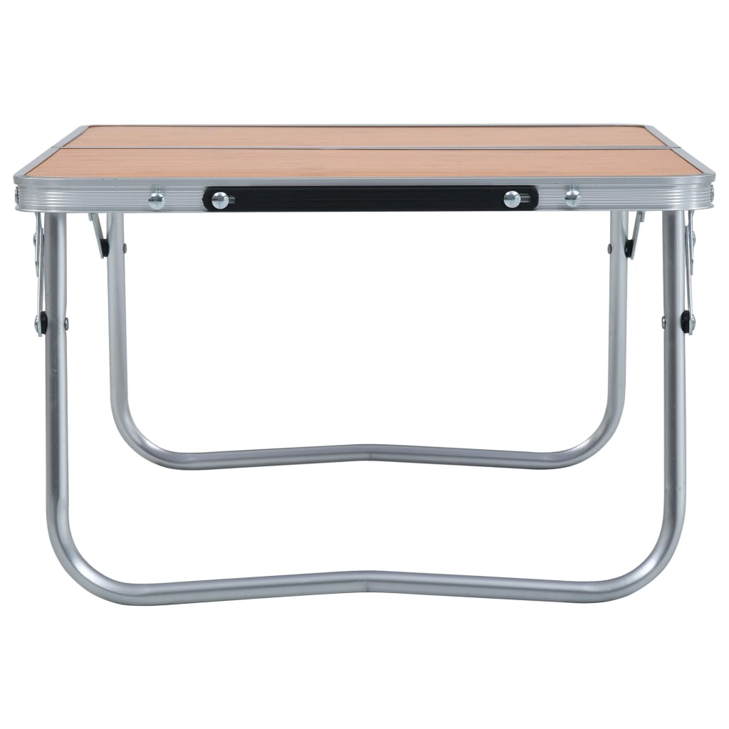 vidaXL Table pliable de camping Marron Aluminium 60x40 cm - Image 3