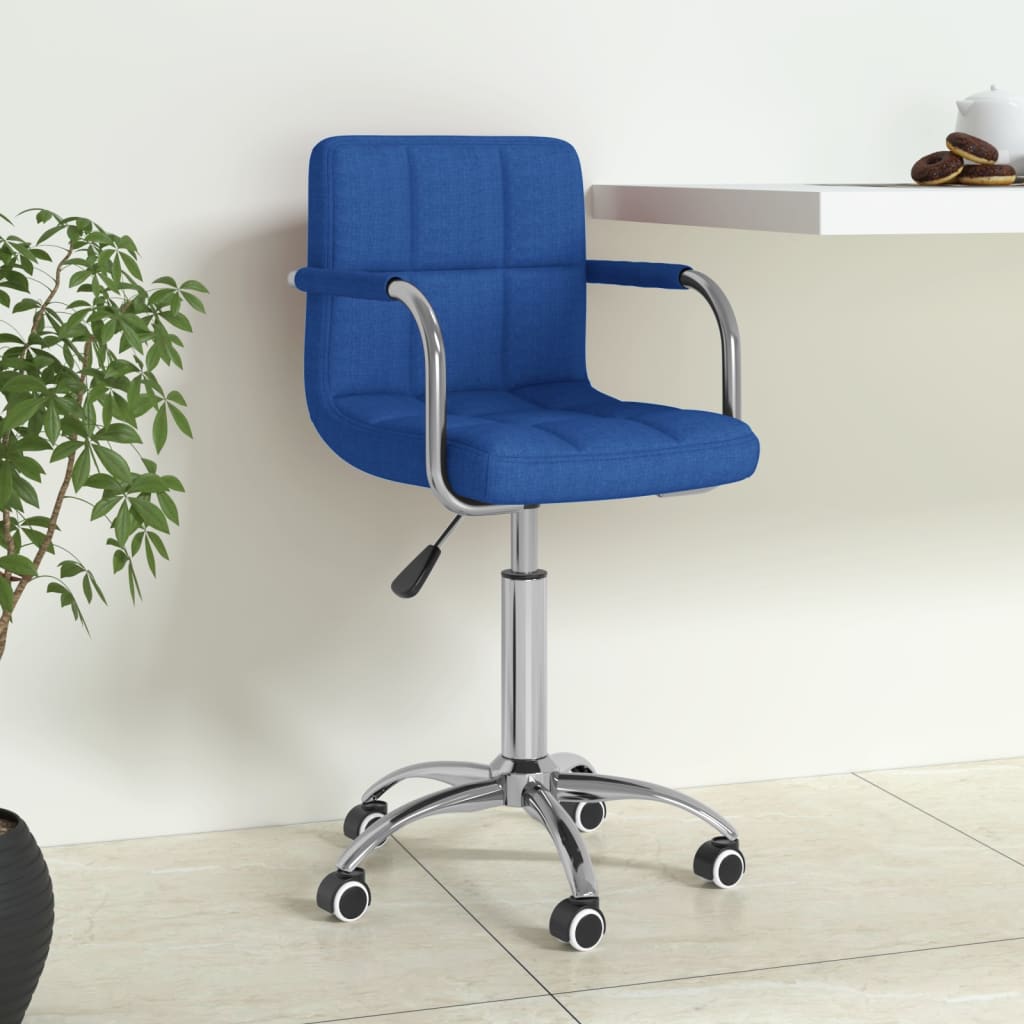 vidaXL Chaise pivotante de bureau Bleu Tissu
