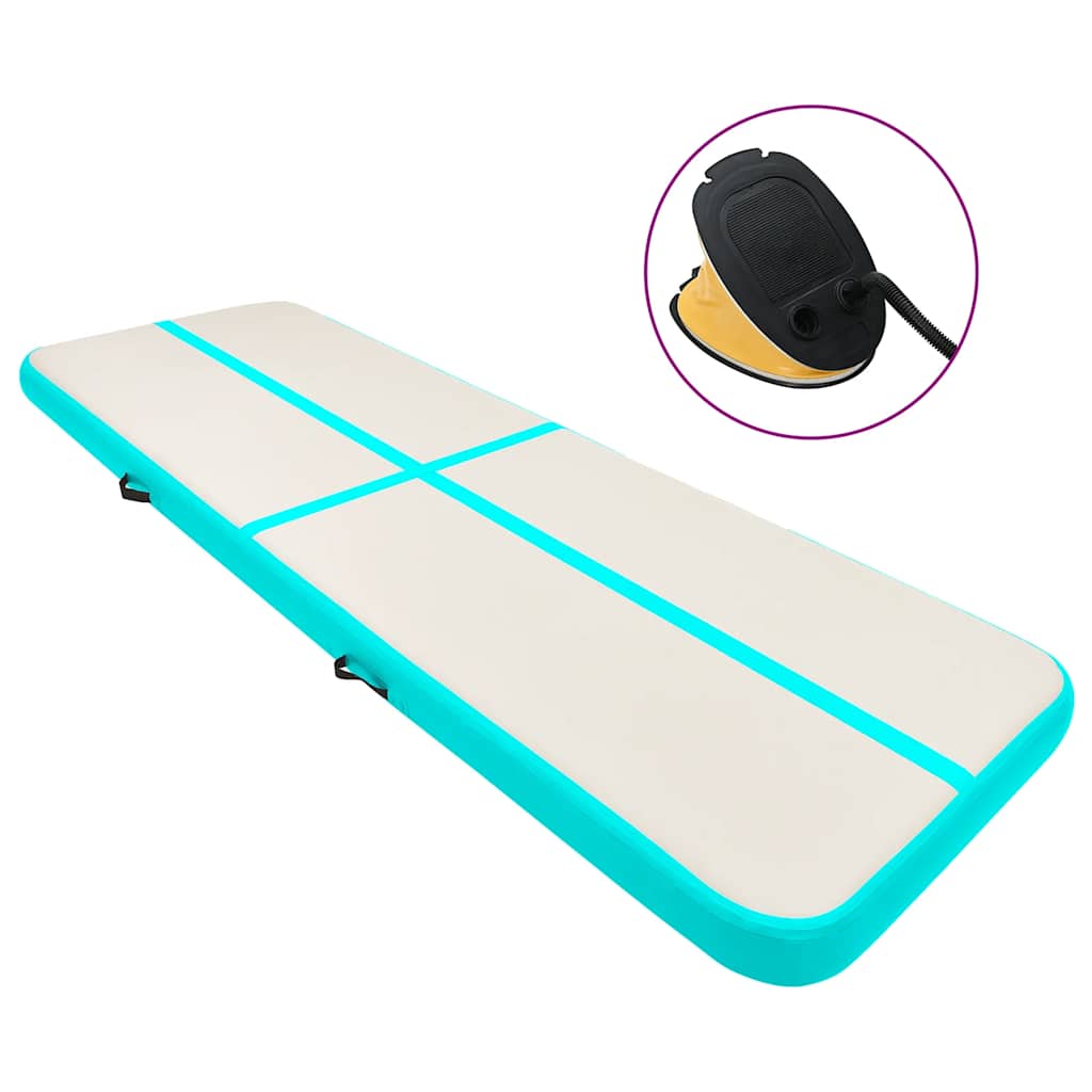 vidaXL Tapis gonflable de gymnastique avec pompe 300x100x20cm PVC Vert
