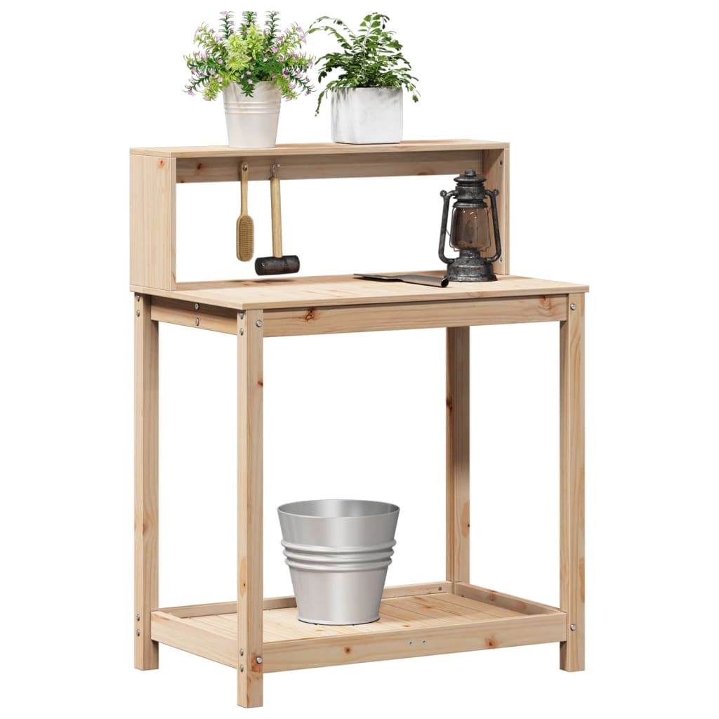 vidaXL Table de rempotage et étagères 82,5x50x109,5 cm bois massif pin - Image 4
