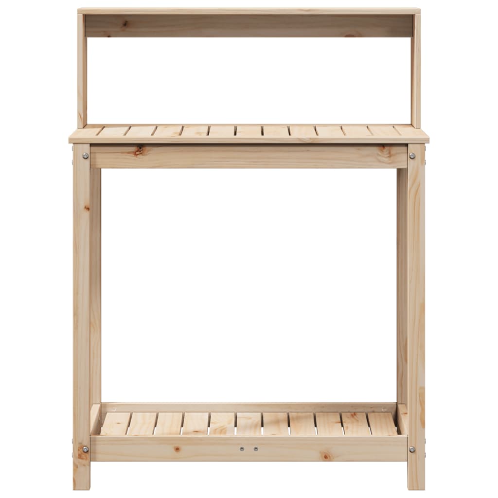 vidaXL Table de rempotage et étagères 82,5x50x109,5 cm bois massif pin - Image 5