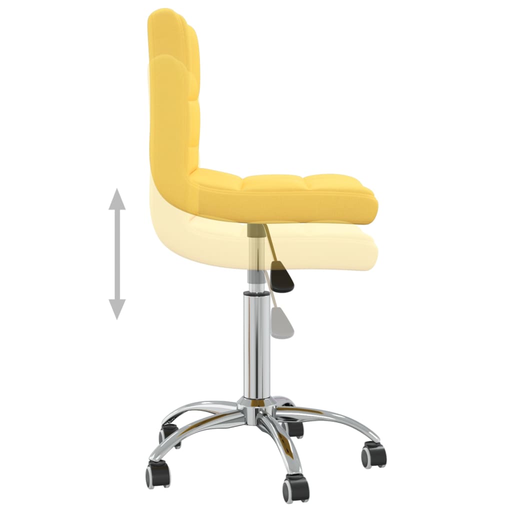 vidaXL Chaise pivotante de bureau Jaune moutarde Tissu - Image 6