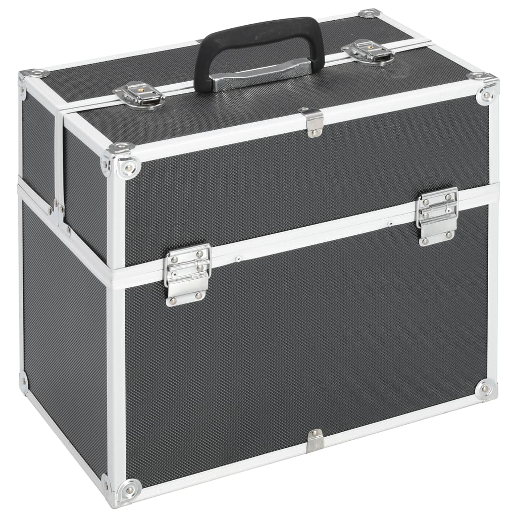 vidaXL Mallette à maquillage 38x23x34 cm noir aluminium