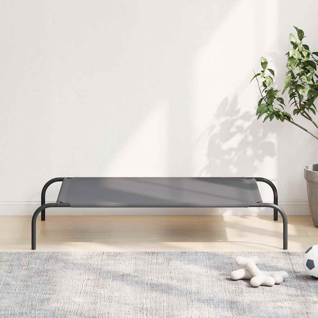 VidaXL Lit surélevé pour chien gris 110x65x20 cm tissu oxford et acier