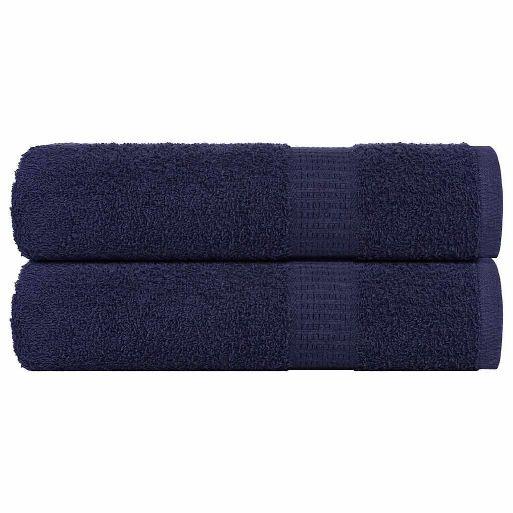 vidaXL Serviettes de bain 2 pcs bleu marine 100x150 cm 100% coton