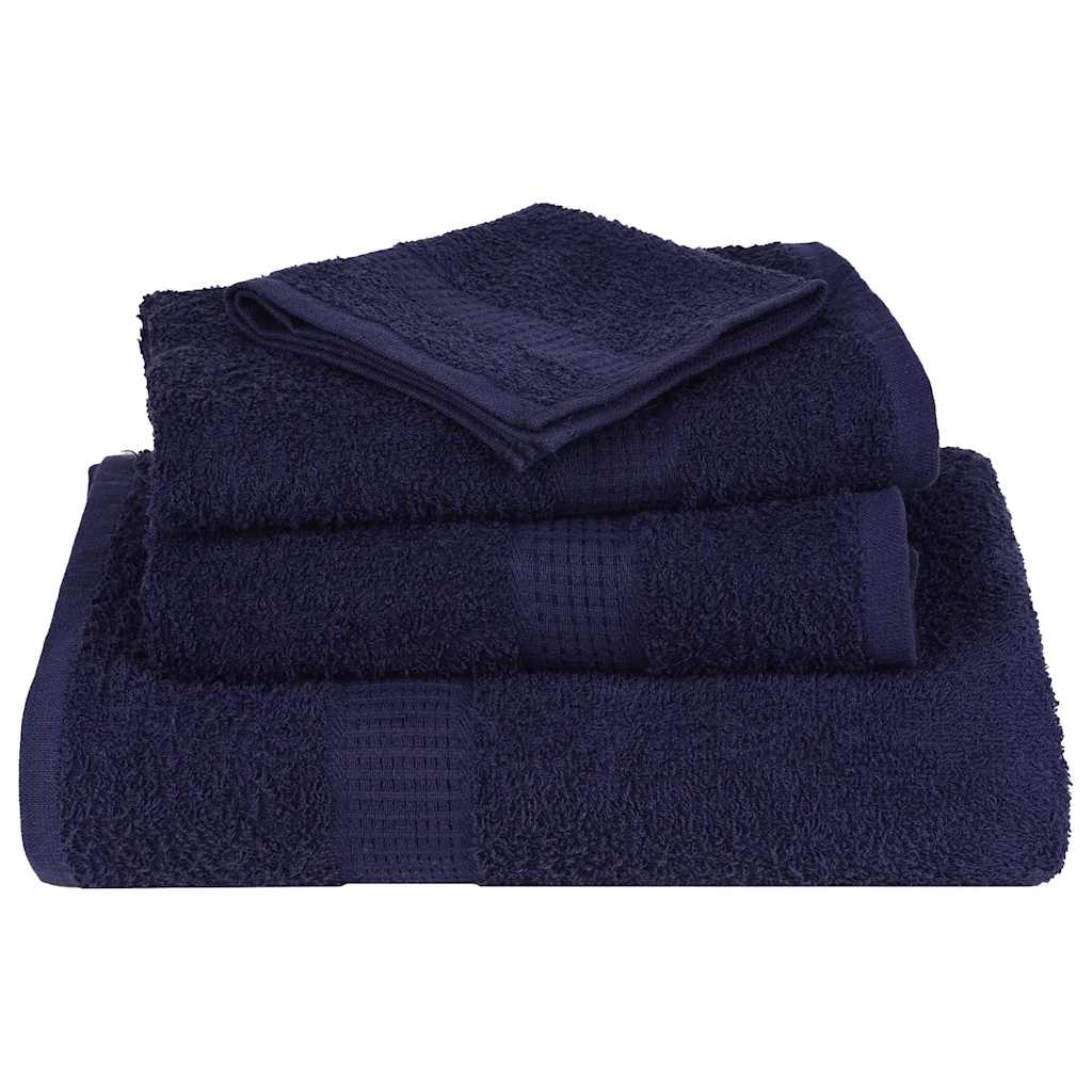 vidaXL Serviettes de bain 2 pcs bleu marine 100x150 cm 100% coton - Image 4