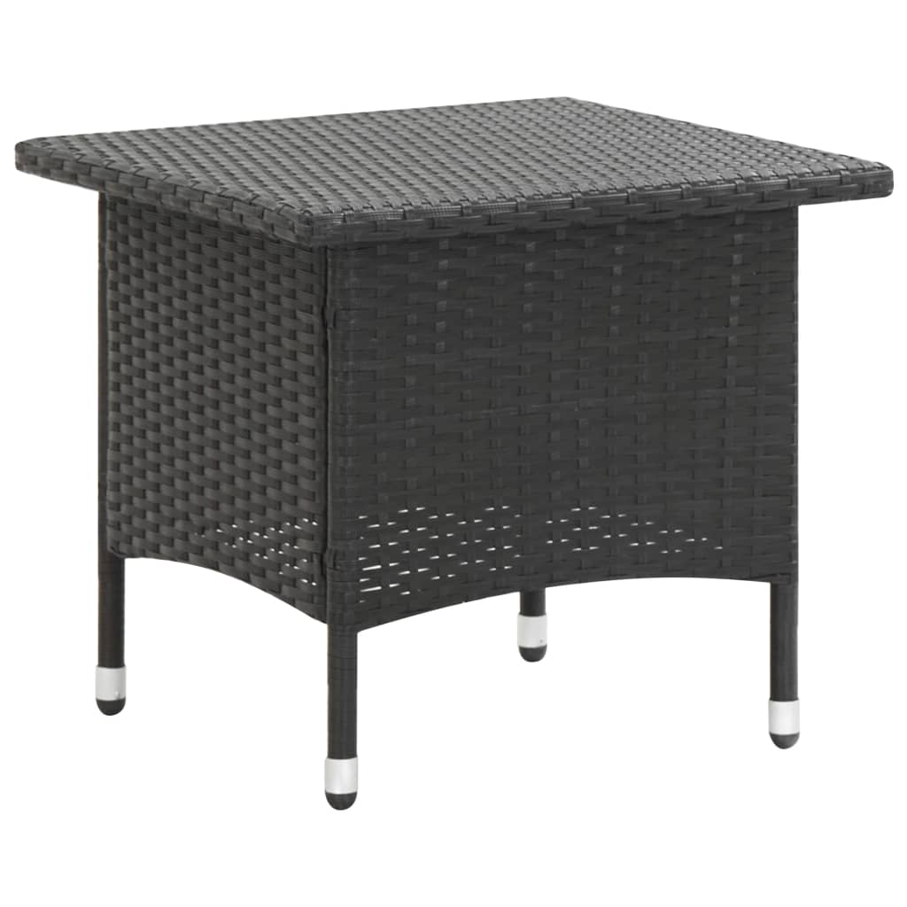 vidaXL Table à thé Noir 50x50x47 cm Résine tressée