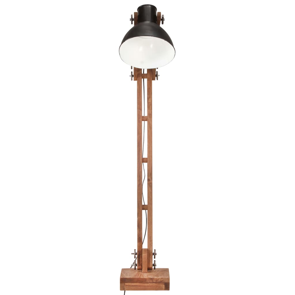 vidaXL Lampadaire Noir Bois de manguier massif E27 - Image 3