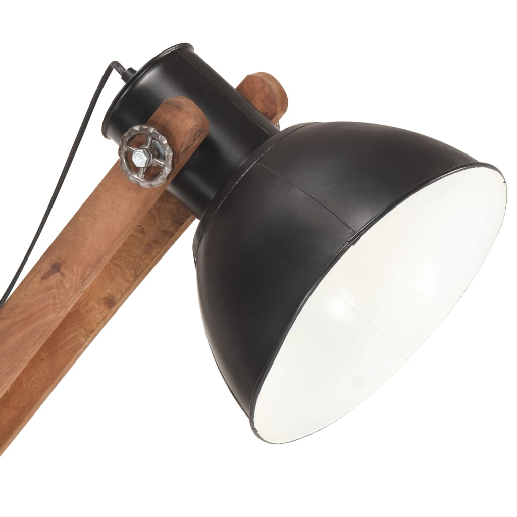 vidaXL Lampadaire Noir Bois de manguier massif E27 - Image 6