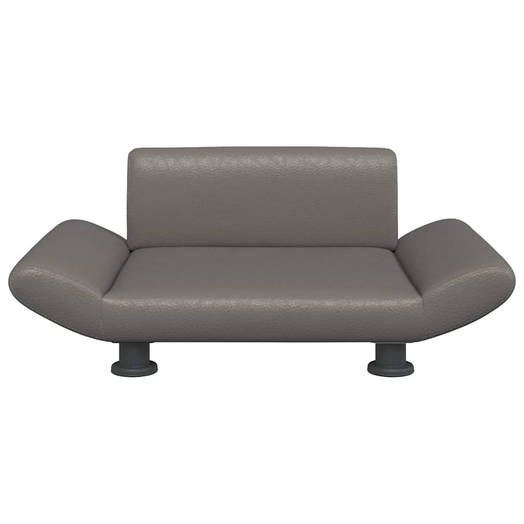 vidaXL Lit pour chien gris 70x45x28 cm similicuir - Image 3