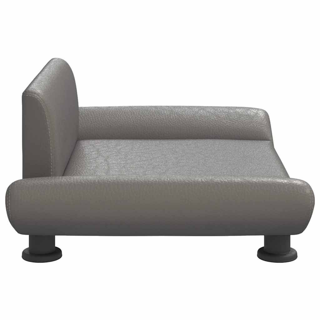 vidaXL Lit pour chien gris 70x45x28 cm similicuir - Image 4