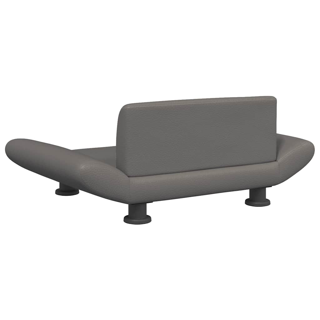 vidaXL Lit pour chien gris 70x45x28 cm similicuir - Image 5