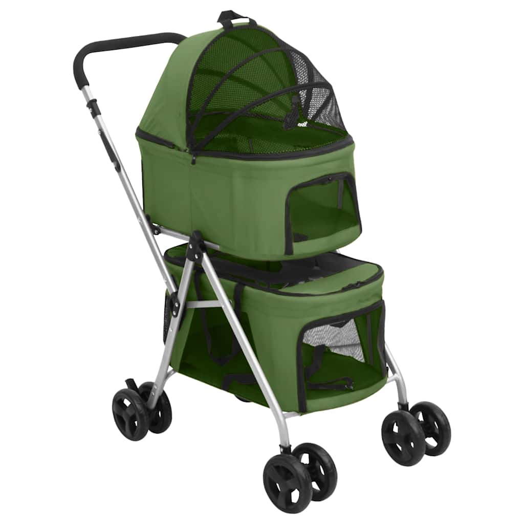 vidaXL Poussette pour chien pliante à 2 niveaux Vert 83x48x97 cm