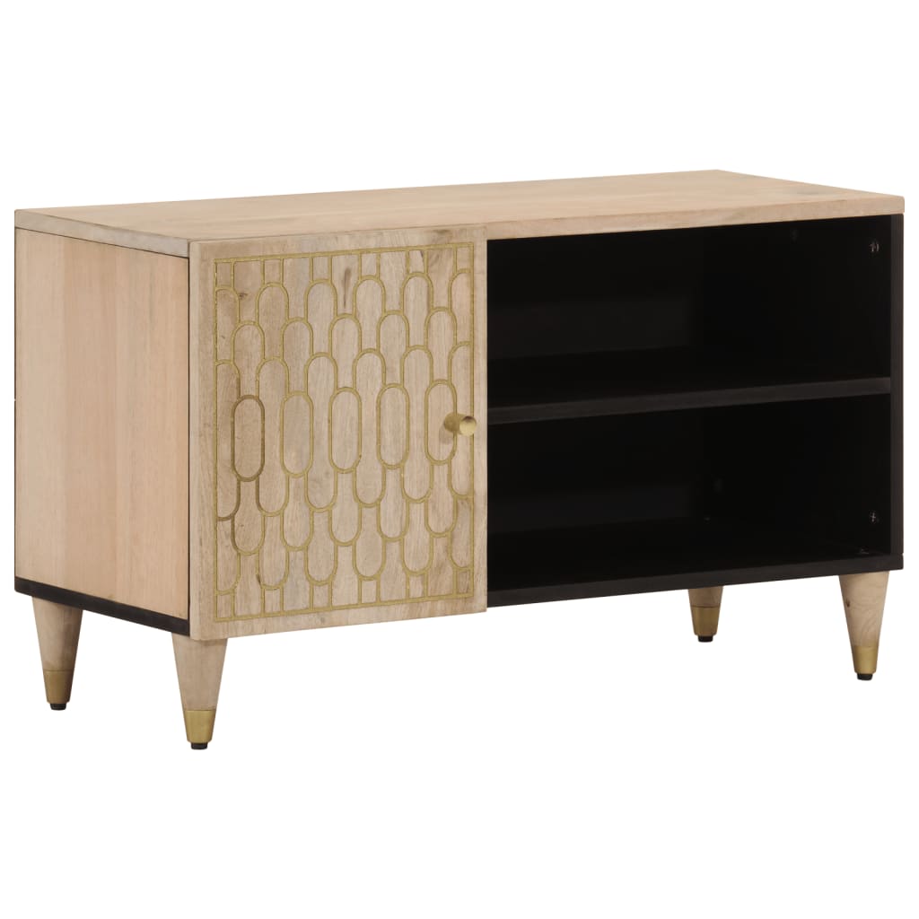 vidaXL Meuble TV 80x31x46 cm bois massif de manguier