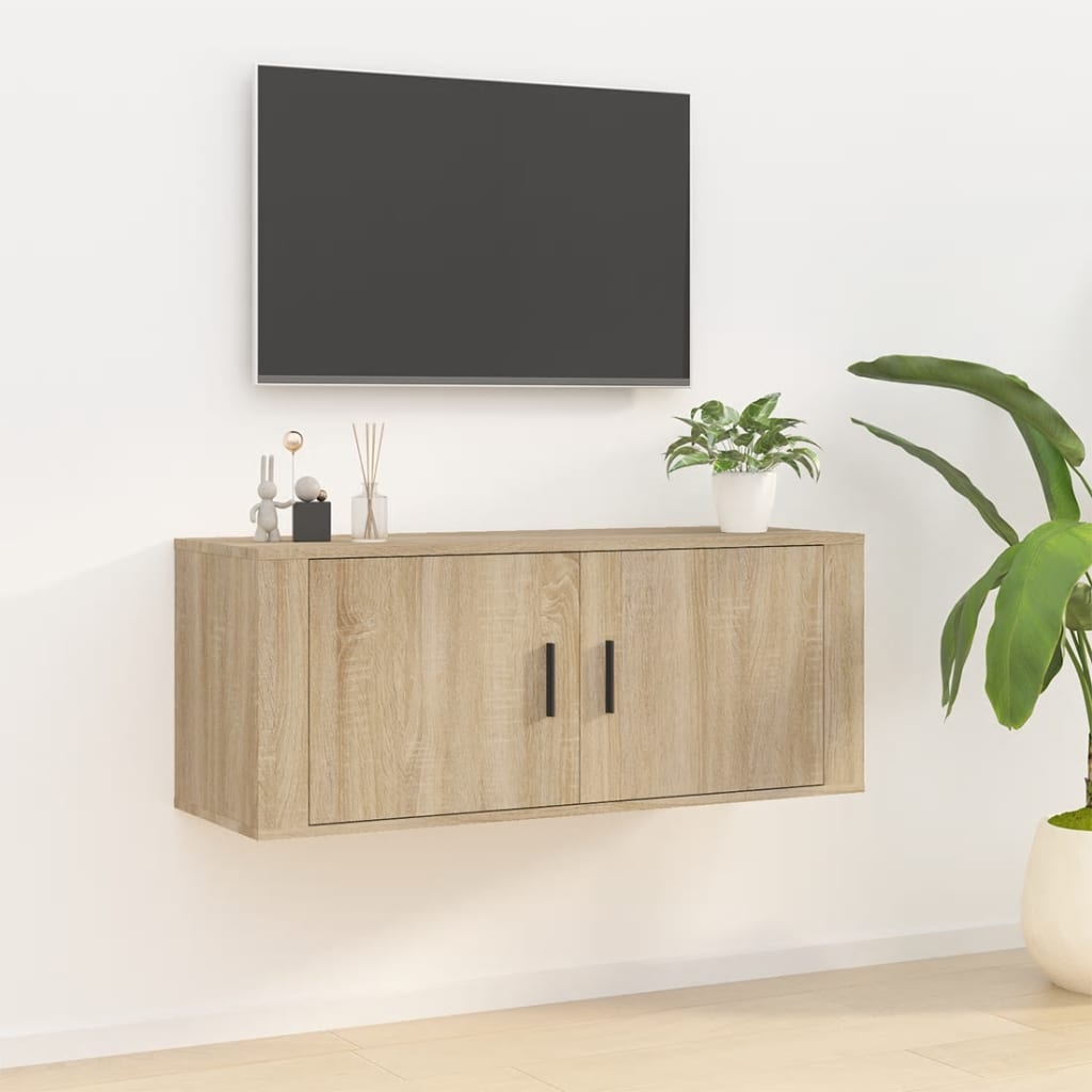 vidaXL Meuble TV mural Chêne Sonoma 100x34,5x40 cm