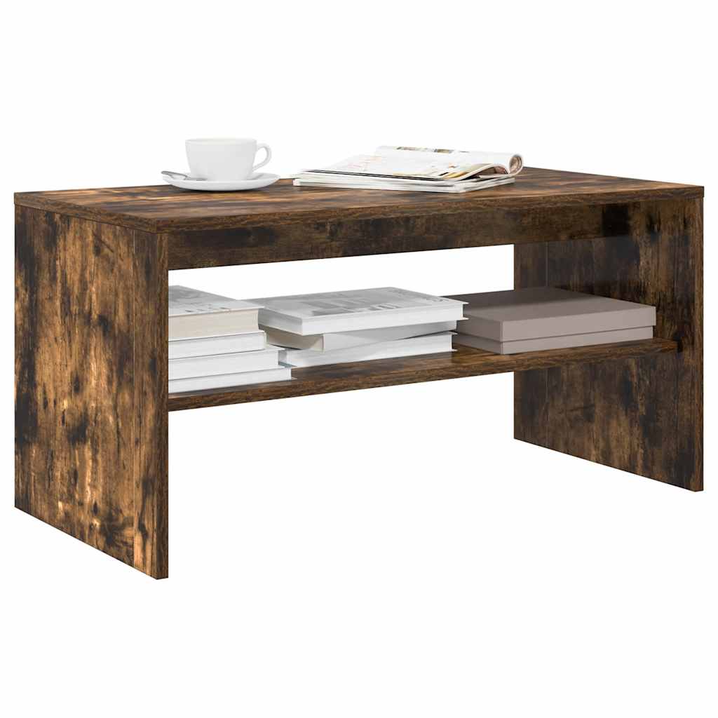 vidaXL Meuble TV chêne fumé 80x40x40 cm bois d'ingénierie