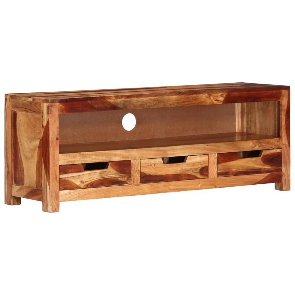 vidaXL Meuble TV 110x30x40 cm Bois d'acacia massif