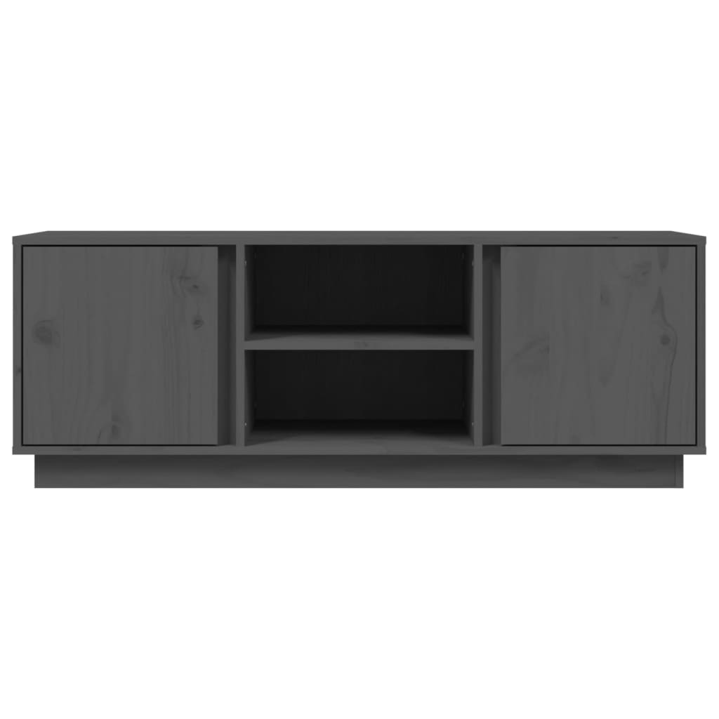 vidaXL Meuble TV Gris 110x35x40,5 cm Bois de pin massif - Image 6