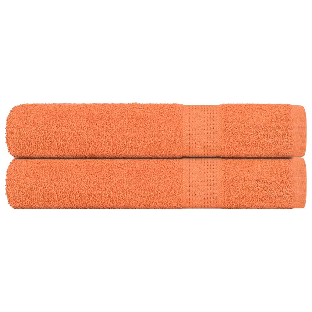 vidaXL Serviettes de sauna 2 pcs orange 80x200 cm 360 g/m² 100% coton