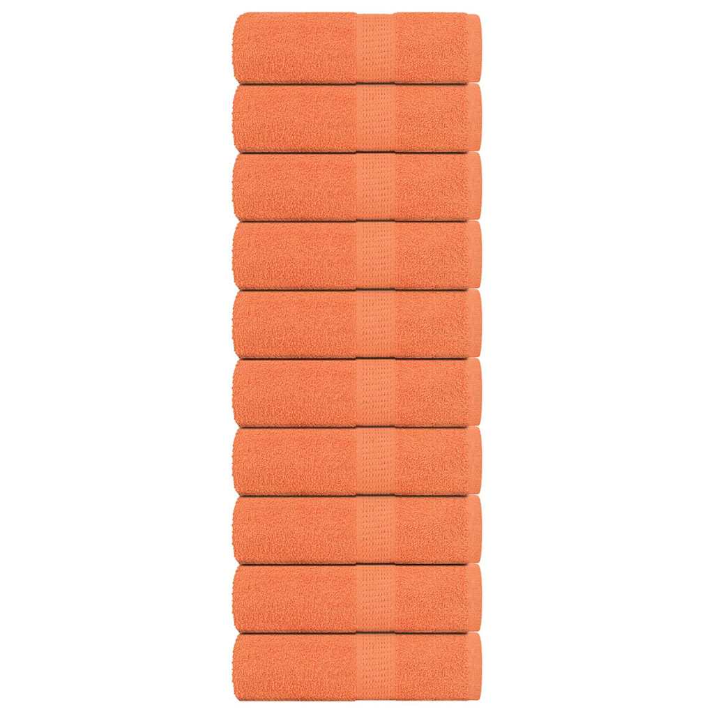 vidaXL Serviettes de toilette 10 pièces FROGN Orange 30 x 30 cm 100 % coton