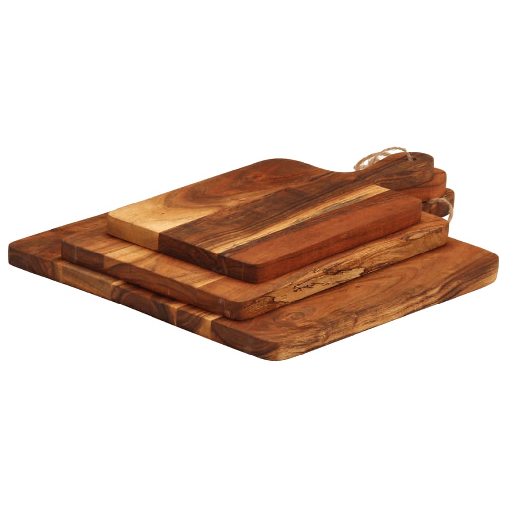 vidaXL Planche à découper 3 pcs cm bois d'acacia massif