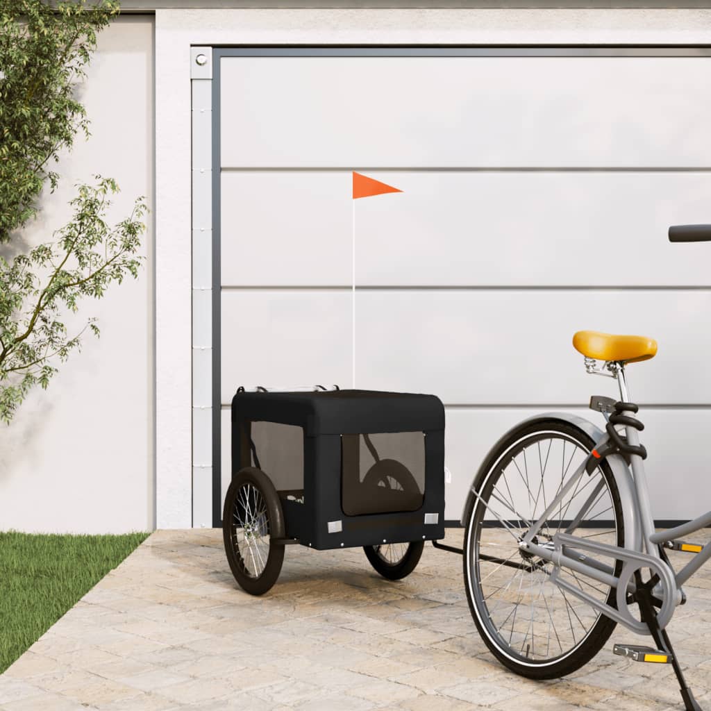 vidaXL Remorque de vélo pour animaux de compagnie noir