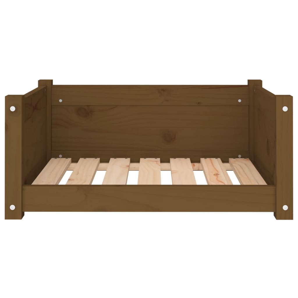 vidaXL Lit pour chien Marron miel 65,5x50,5x28 cm Bois de pin solide - Image 5