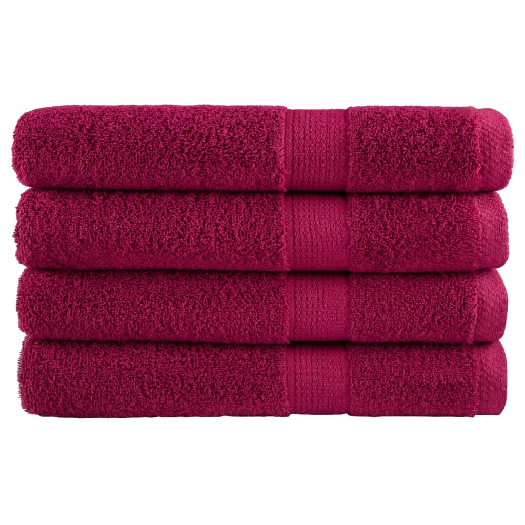 vidaXL Serviettes de sauna de qualité supérieure SOLUND 4 pcs bordeaux