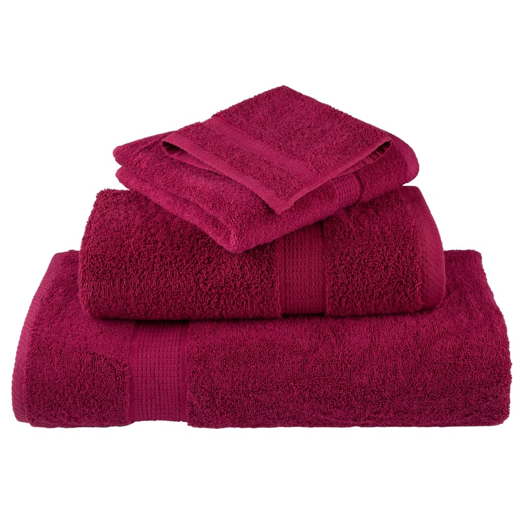 vidaXL Serviettes de sauna de qualité supérieure SOLUND 4 pcs bordeaux - Image 4