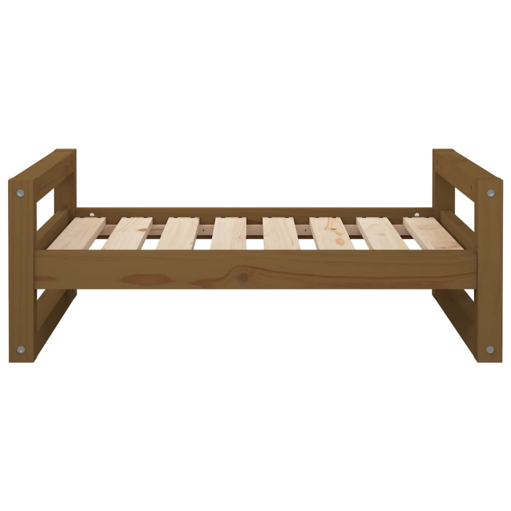vidaXL Lit pour chien Marron miel 75,5x55,5x28 cm Bois de pin solide - Image 5