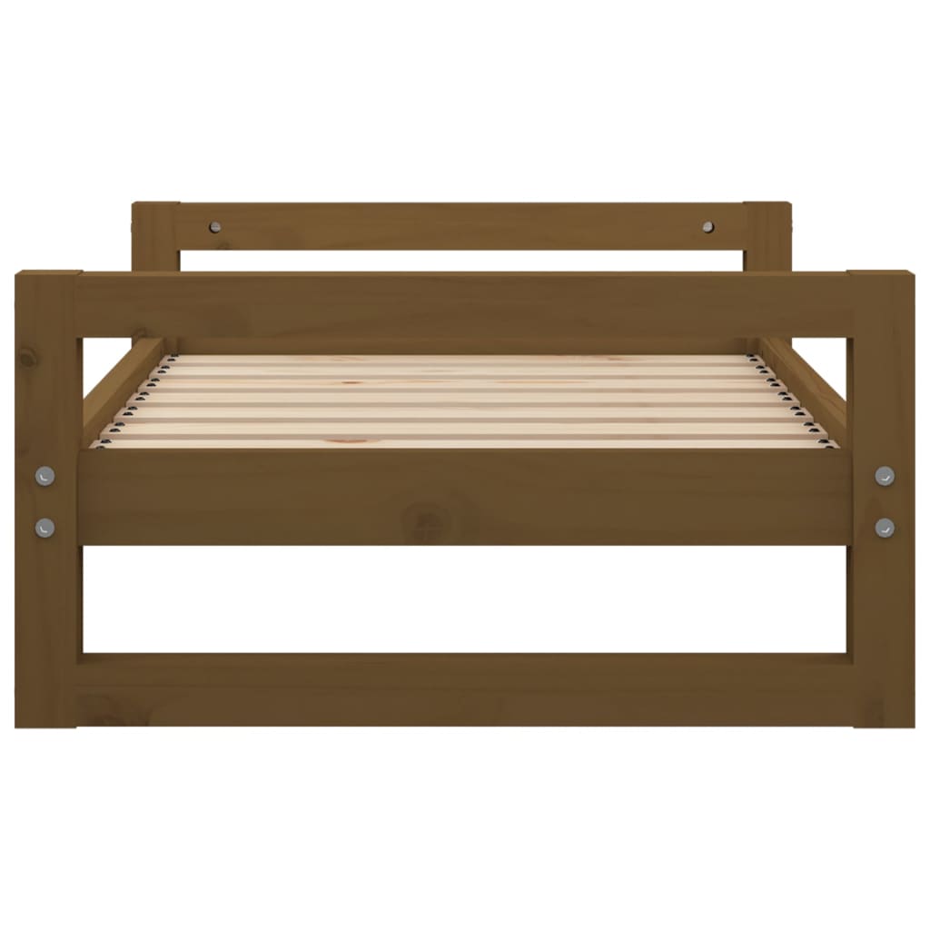 vidaXL Lit pour chien Marron miel 75,5x55,5x28 cm Bois de pin solide - Image 6