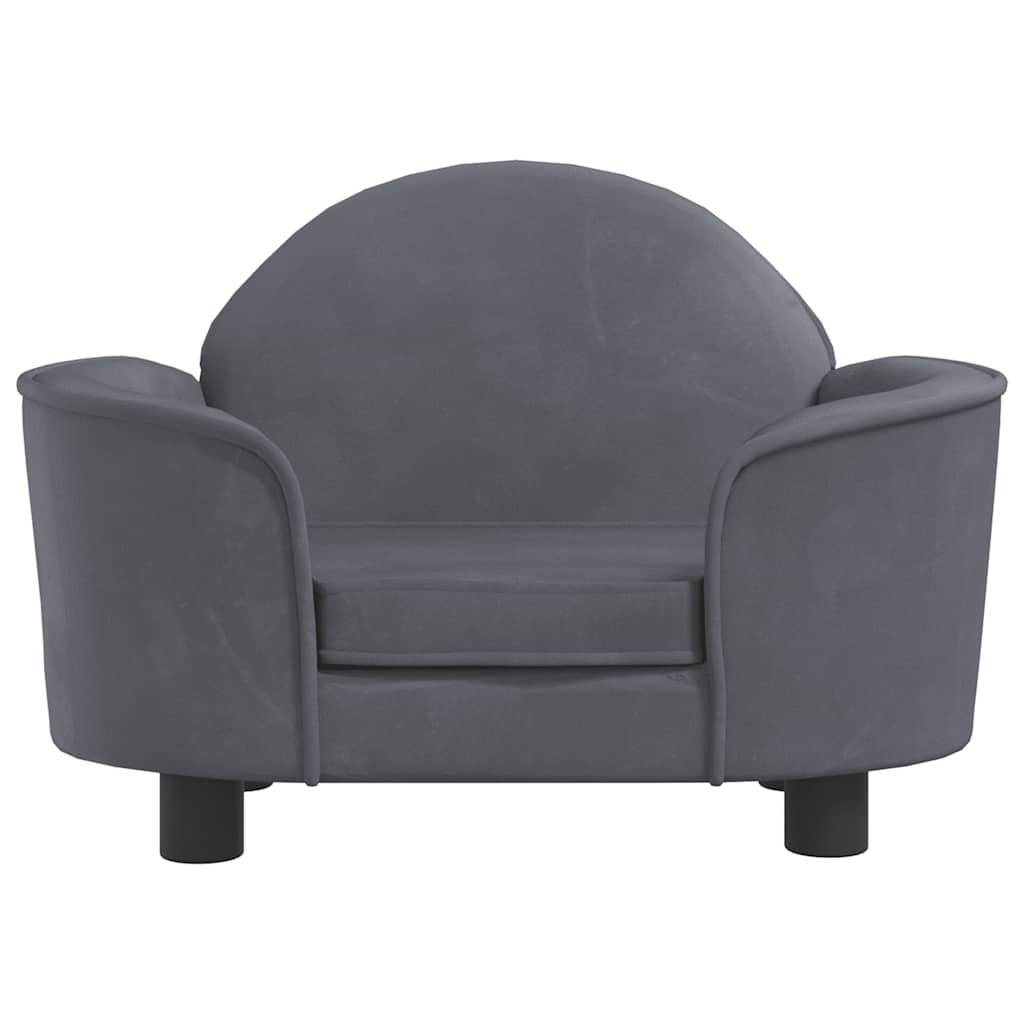 vidaXL Lit pour chien gris foncé 66x40x45 cm velours - Image 3