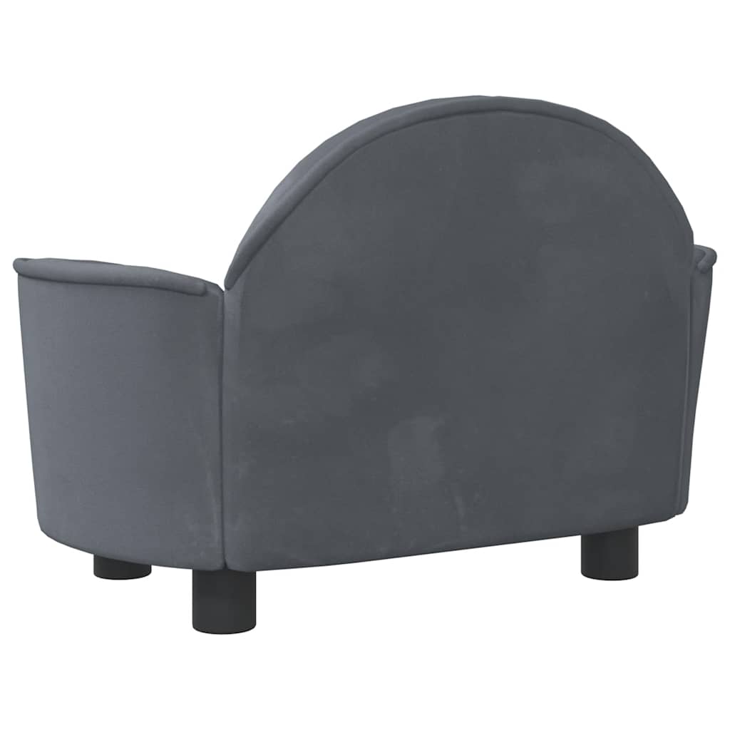 vidaXL Lit pour chien gris foncé 66x40x45 cm velours - Image 5