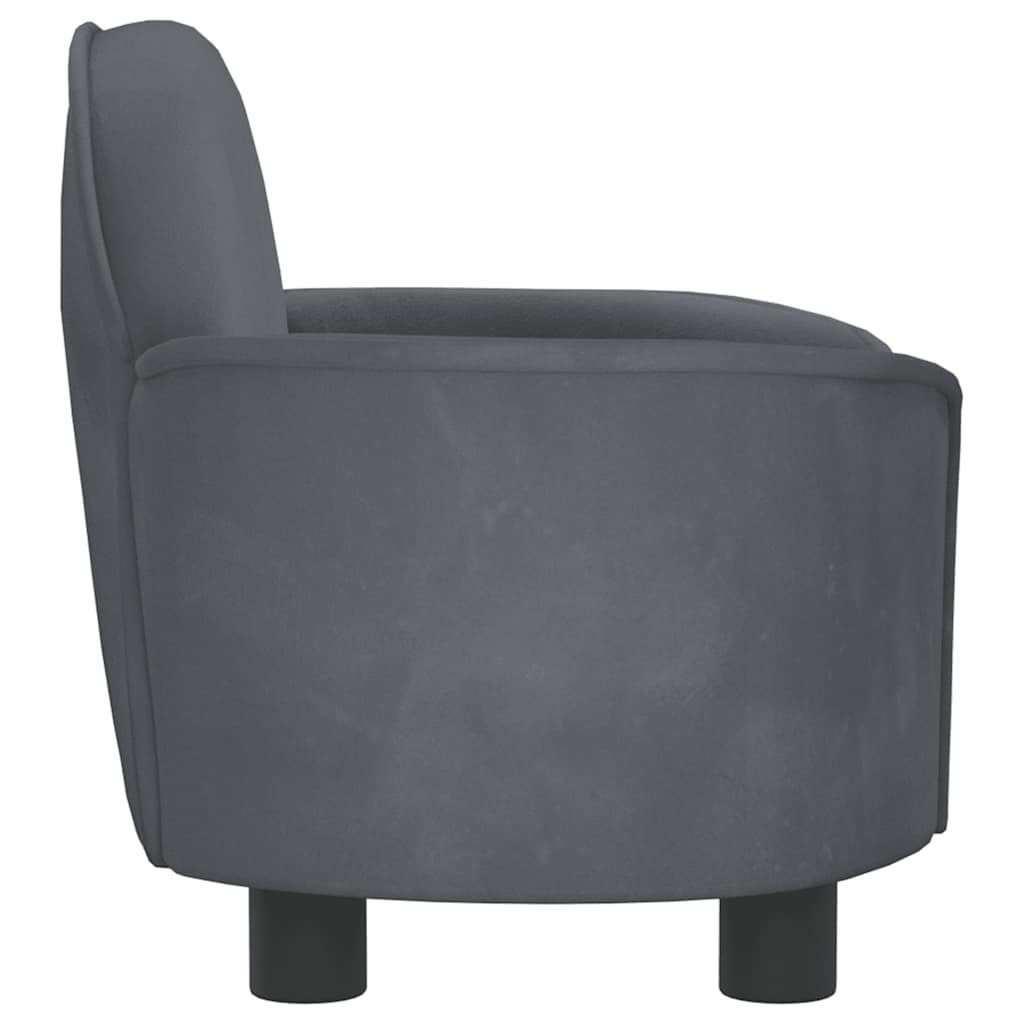 vidaXL Lit pour chien gris foncé 66x40x45 cm velours - Image 4