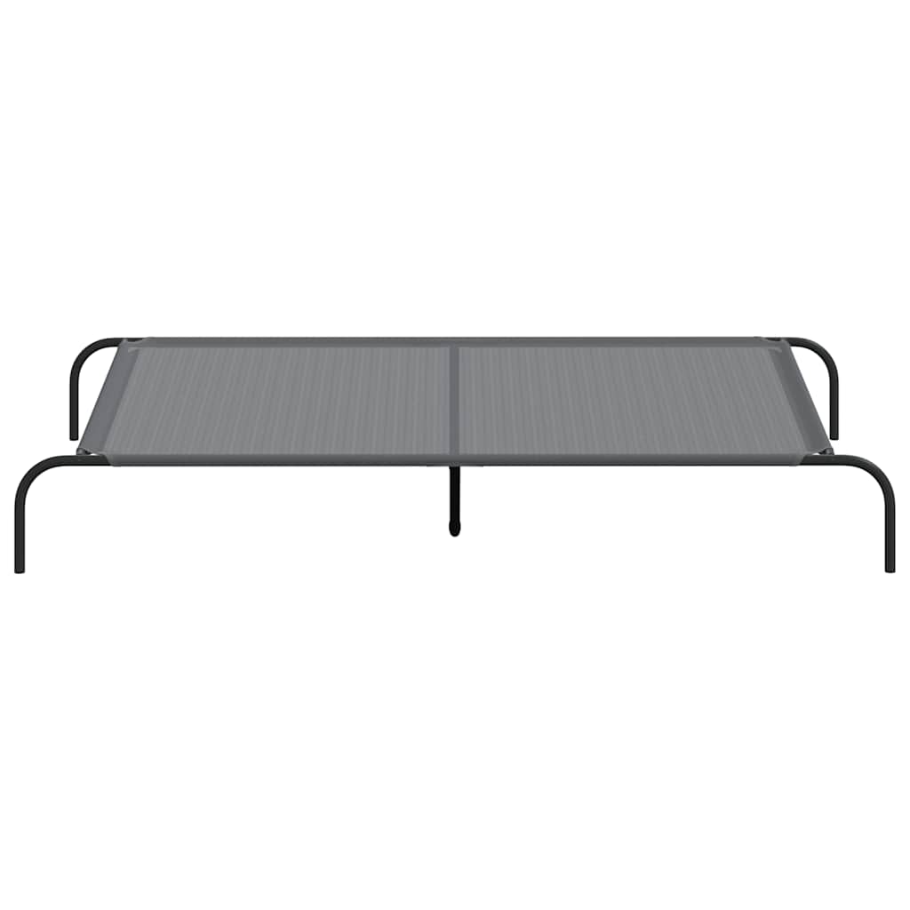 vidaXL Lit surélevé pour chien gris 150x90x20 cm textilène et acier - Image 4