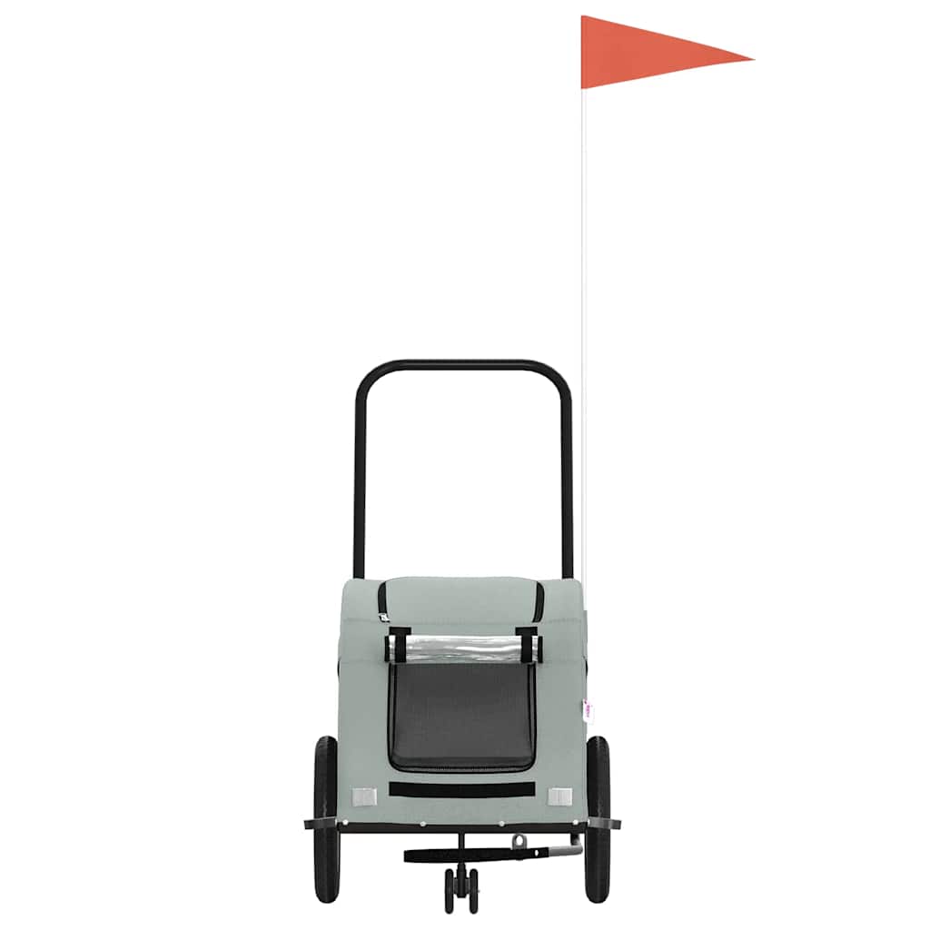 vidaXL Remorque de vélo pour animaux de compagnie gris - Image 4