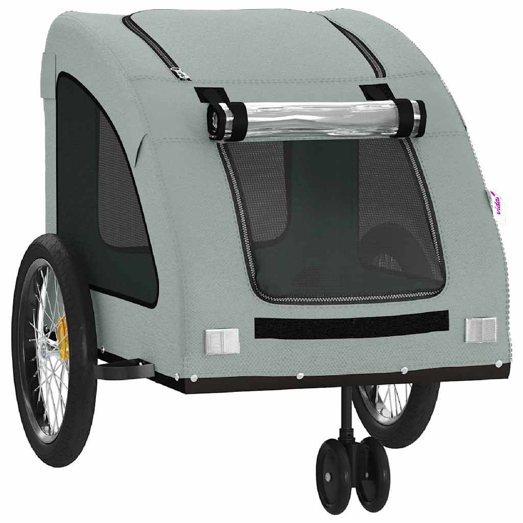 vidaXL Remorque de vélo pour animaux de compagnie gris - Image 5