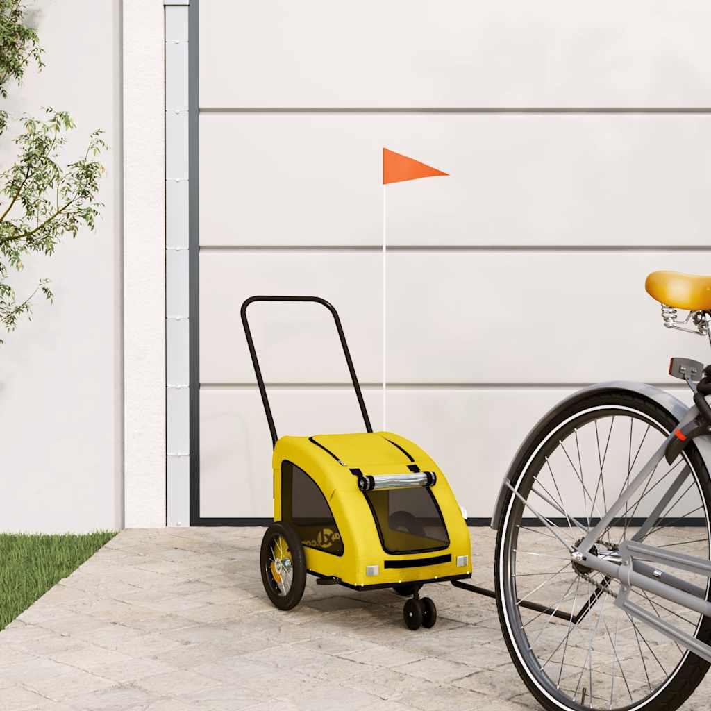 vidaXL Remorque de vélo pour animaux de compagnie jaune