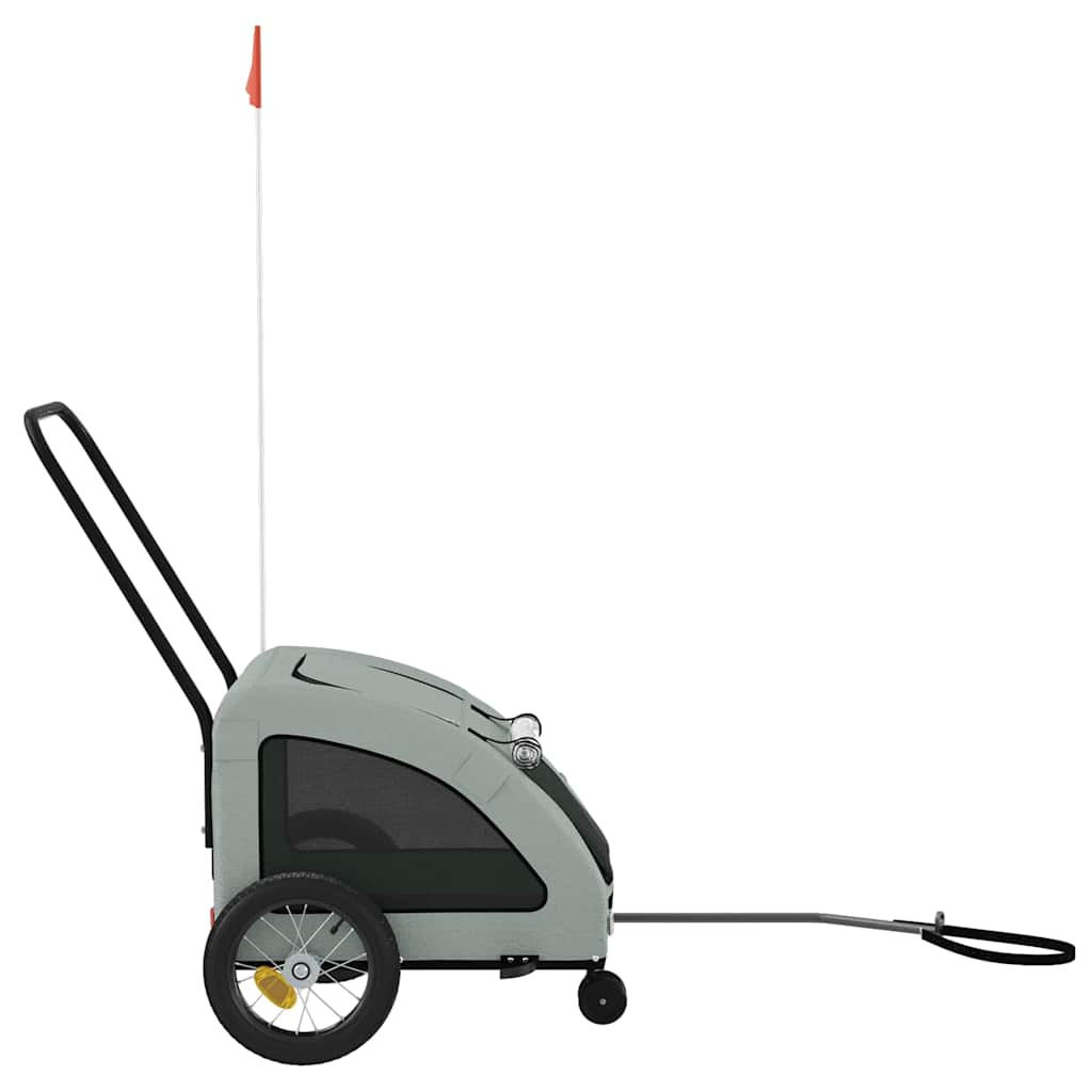 vidaXL Remorque de vélo pour animaux de compagnie gris - Image 6
