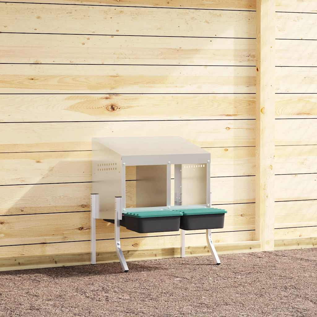vidaXL Nichoir à poules2 compartiments avec pieds en acier galvanisé