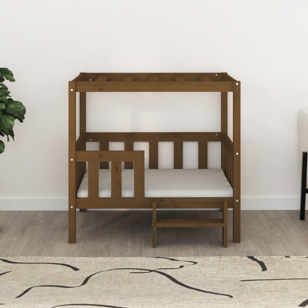vidaXL Lit pour chien Marron miel 95,5x73,5x90 cm Bois de pin solide - Image 3
