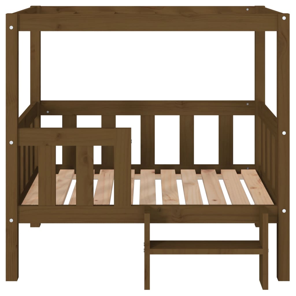 vidaXL Lit pour chien Marron miel 95,5x73,5x90 cm Bois de pin solide - Image 5
